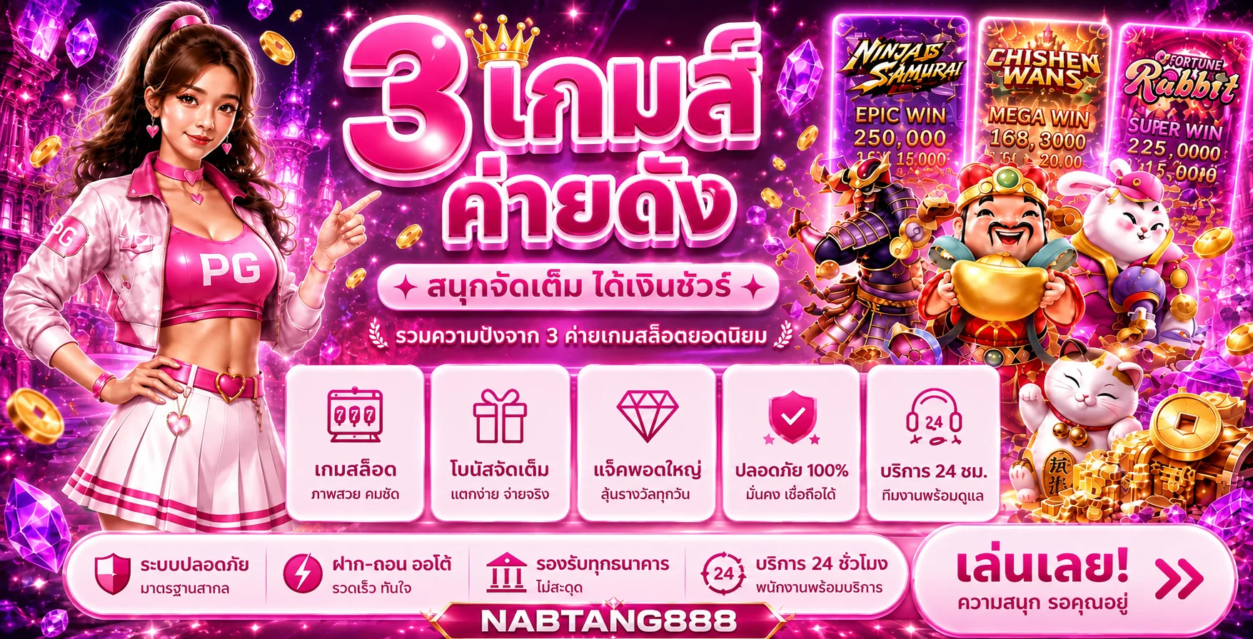 ภาพบริการฝากถอนและสิทธิประโยชน์ NABTANG888